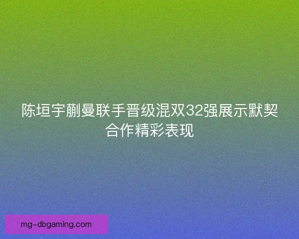 陈垣宇蒯曼联手晋级混双32强展示默契合作精彩表现