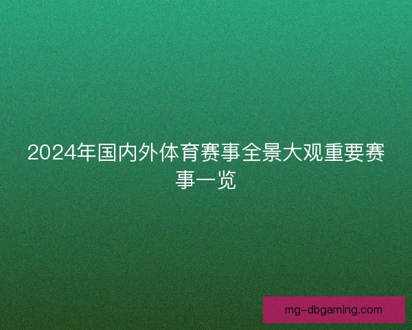 2024年国内外体育赛事全景大观重要赛事一览
